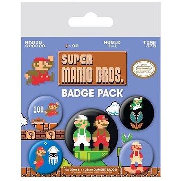 

Nintendo Super Mario: Retro - set 5 odznaků