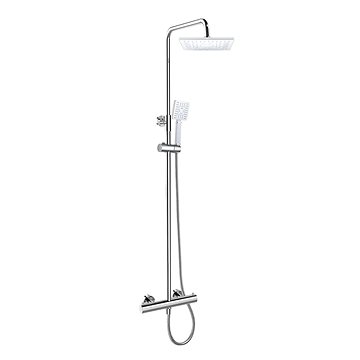 

Mereo Termostatická nástěnná sprchová baterie s hadicí, ruční a talířovou hranatou sprchou 220x220mm