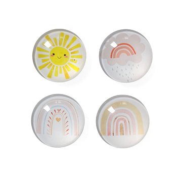 

ZELLER Magnetky plastové motiv duha, průměr 2,5 cm, 4 ks