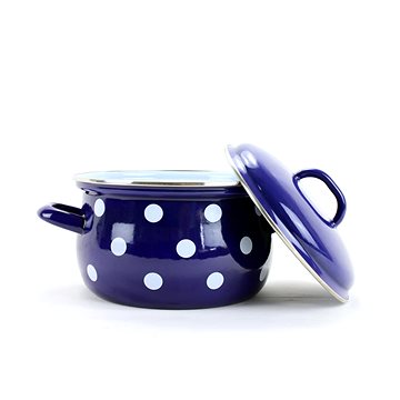 

Belis Smaltovaný rendlík modrý, bílý puntík, 16cm, 1,4l