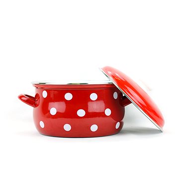 

Belis Smaltovaný hrnec červený, bílý puntík 20cm, 3,6l