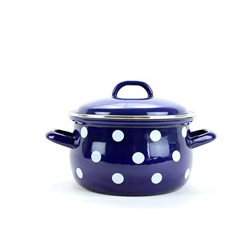 

Belis Smaltovaný hrnec modrý, bílý puntík 16cm, 1,5l