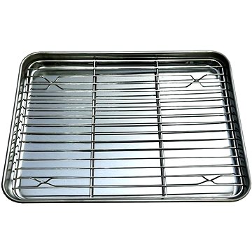 

Nerezový plech na pečení s mřížkou, 45 × 33 × 2,5 cm