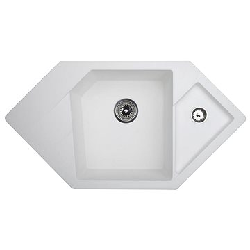 

Metalac Granit X Diamond rohový s vaničkou a odkapem, bílý