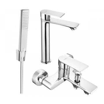 

MEXEN Royo R72 Set umyvadlové a vanové baterie s příslušenstvím, stříbrný (72213R72-00)