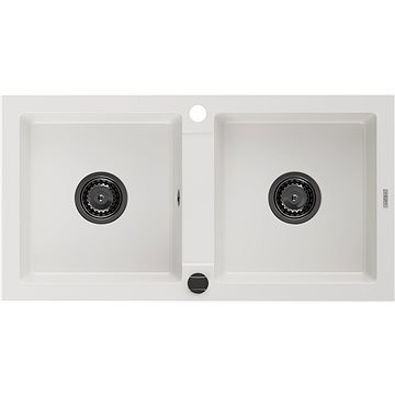 

MEXEN Mario granitový dřez dvojdřez 820 × 436 mm, bílý