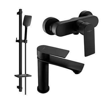 

MEXEN Royo SET umyvadlová + sprchová baterie s příslušenstvím DQ62, černá 72204DQ62 - 70