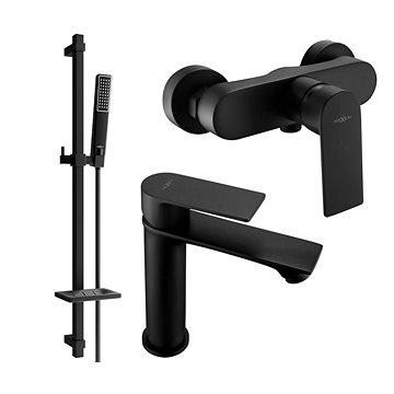 

MEXEN Royo SET umyvadlová + sprchová baterie s příslušenstvím DQ72, černá 72204DQ72 - 70