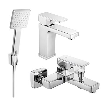 

MEXEN Cetus R45 Set umyvadlové a vanové baterie s příslušenstvím, chrom 744303R45-00