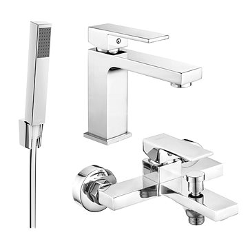 

MEXEN Uno R77 SET umyvadlová baterie + vanová s příslušenstvím, chrom 71403R77-00