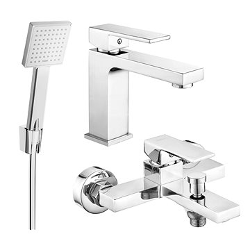 

MEXEN Uno R45 Set umyvadlové a vanové baterie s příslušenstvím, chrom 71403R45-00