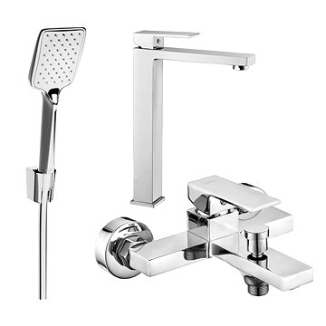 

MEXEN Uno R62 Set umyvadlové a vanové baterie s příslušenstvím, chrom 71413R62-00