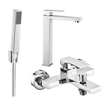 

MEXEN Uno R77 Set umyvadlové a vanové baterie s příslušenstvím, chrom 71413R77-00