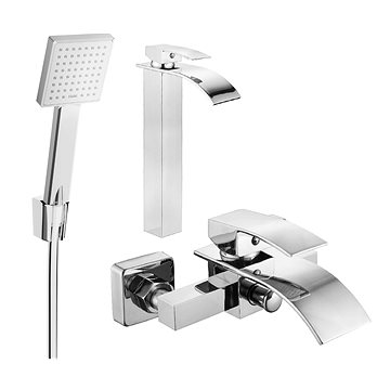

MEXEN Aries R45 Set umyvadlové a vanové baterie s příslušenstvím, chrom 744813R45-00