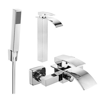 

MEXEN Aries R77 Set umyvadlové a vanové baterie s příslušenstvím, chrom 744813R77-00