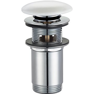 

OMNIRES Zátka klik-klak pro umyvadlo s přepadem i bez přepadu bílá lesk