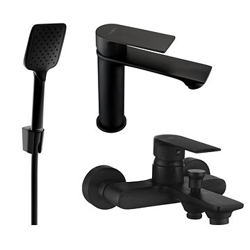 

Mexen Royo R62 Set umyvadlové a vanové baterie s příslušenstvím, černá (72203R62-70)