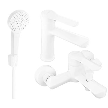 

Mexen Saber R05 Set umyvadlové a vanové baterie s příslušenstvím, bílá (72103R05-20)