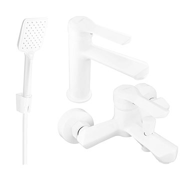

Mexen Saber R62 Set umyvadlové a vanové baterie s příslušenstvím, bílá (72103R62-20)
