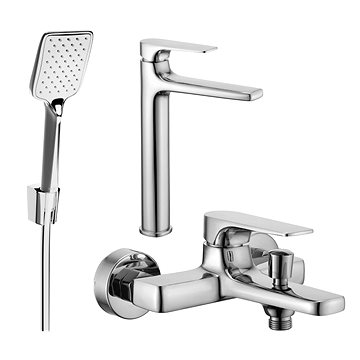 

Mexen Lynx R62 Set umyvadlová a vanová baterie s příslušenstvím, chrom (745913R62-00)