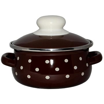 

Metalac hnědý puntík, mělký kastrol Elegant s poklicí 12 cm, 0,8 l