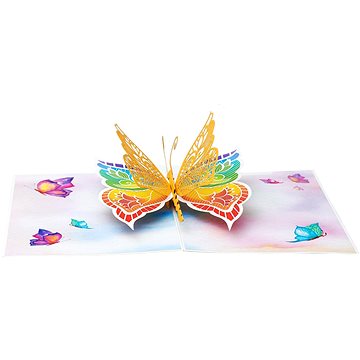 3D přání Šťastný motýl - Dárkové přání