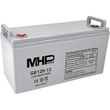MHPower GE120-12 Gelový akumulátor 12V/120Ah, Terminál T3 - M8, Deep Cycle; GE120-12