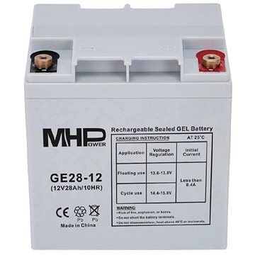 

MHPower gelový akumulátor 12 V/28 Ah, Terminál T2 - M6, Deep Cycle, GE28-12