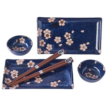 

Made In Japan Sushi Set Navy & Pink Sakura Design 6 ks
