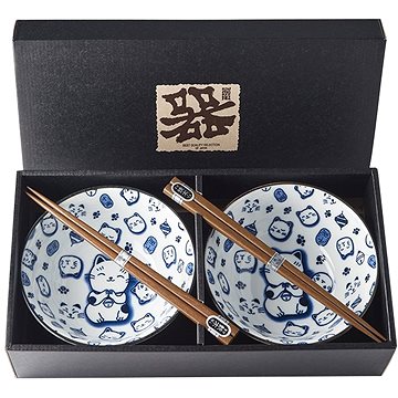

Made In Japan Set misek Maneki Cat s hůlkami 400 ml 2 ks