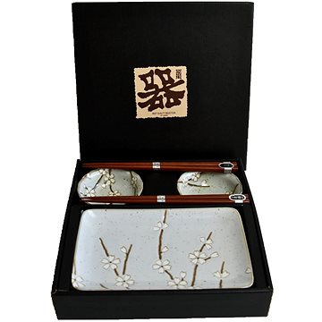 

Made In Japan Sushi Set 6 ks s hůlkami šedý s bílými okvětními lístky