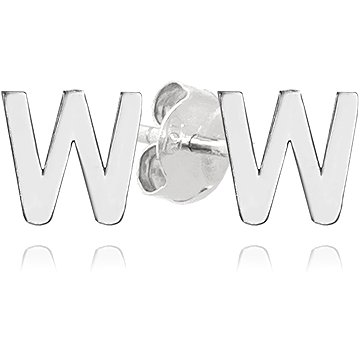 

MINET Stříbrné náušnice písmeno "W" (Ag 925/1000, 0,75 g)