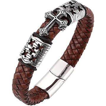 

Predator Q1 Kožený náramek – kříž BXG6037 - 21,5cm