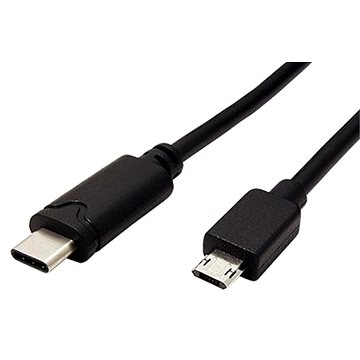 Roline USB 2.0 kabel microUSB B(M) - USB C(M), 3m, černý - Datový kabel