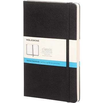 MOLESKINE L, tvrdé desky, tečkovaný, černý