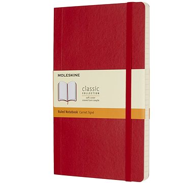 MOLESKINE L, měkké desky, linkovaný, červený