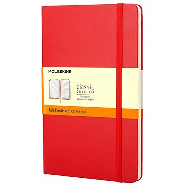 

Moleskine S, tvrdé desky, linkovaný, červený