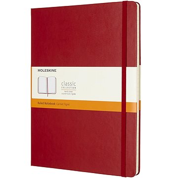 

Moleskine XL, tvrdé desky, linkovaný, červený