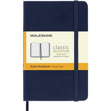 

Moleskine S, tvrdé desky, linkovaný, modrý