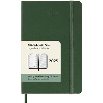 

MOLESKINE 2025 S týdenní, tvrdé desky, zelený