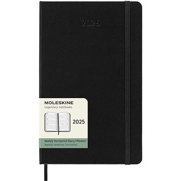 

MOLESKINE 2025 L horizontální týdenní , tvrdé desky, černý