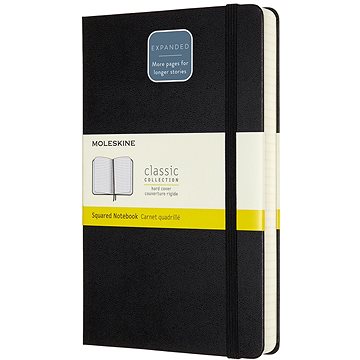

MOLESKINE L expanded, tvrdé desky, čtverečkovaný, černý