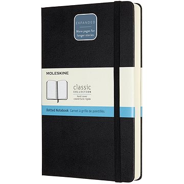 

MOLESKINE L expanded, tvrdé desky, tečkovaný, černý