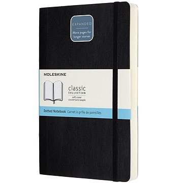 MOLESKINE L expanded, měkké desky, tečkovaný, černý
