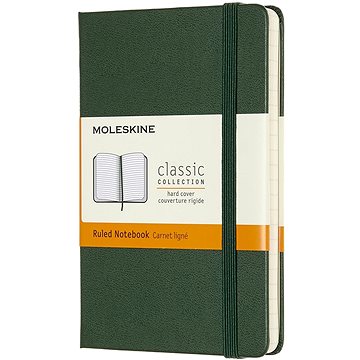 

MOLESKINE S, tvrdé desky, linkovaný, zelený
