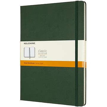 

MOLESKINE XL, tvrdé desky, linkovaný, zelený