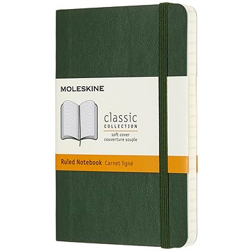 

MOLESKINE S, měkké desky, linkovaný, zelený