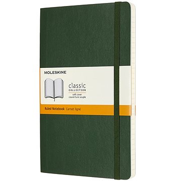 

MOLESKINE L, měkké desky, linkovaný, zelený
