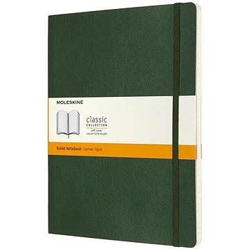

MOLESKINE XL, měkké desky, linkovaný, zelený