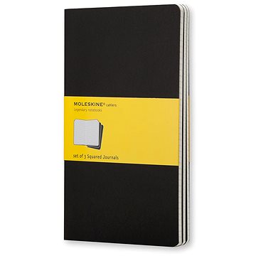 MOLESKINE S, čtverečkovaný, černý - balení 3 ks
